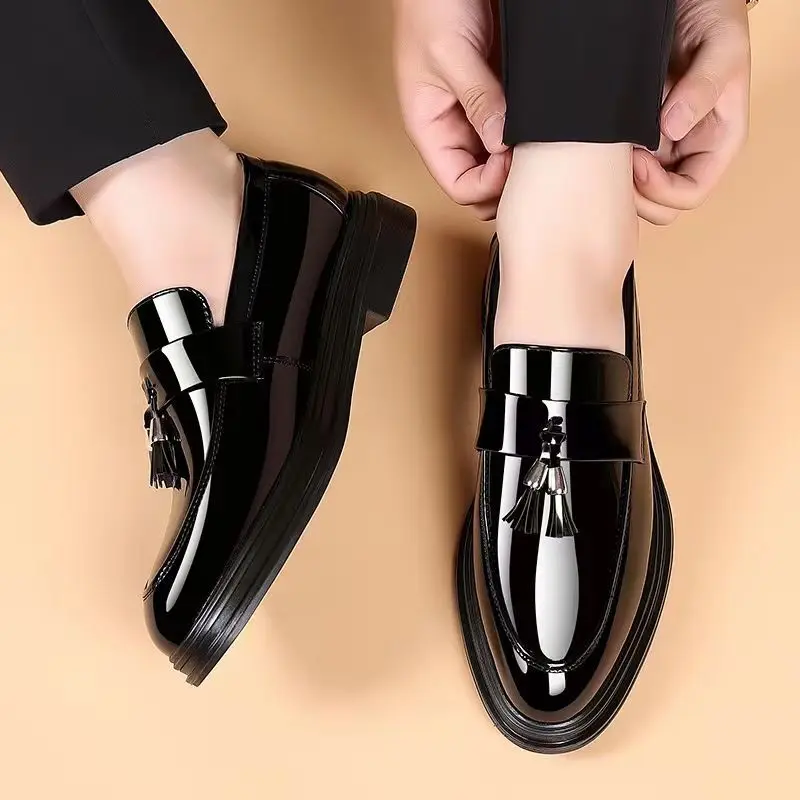 Men'S Formal Wear Rental - 남성용 캐주얼 비즈니스 블랙 소셜 슈즈,