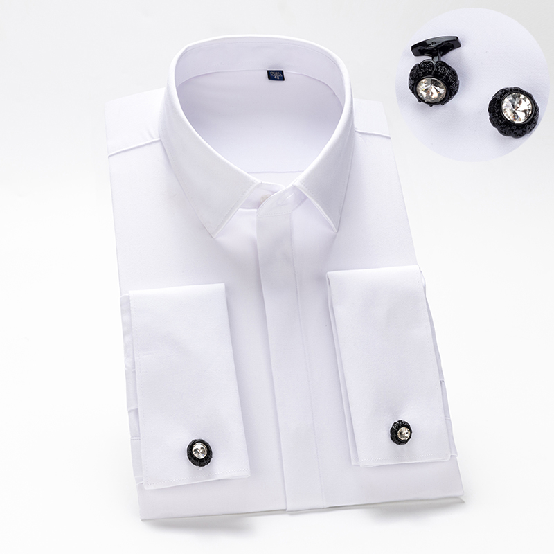 Men Formal Wear Shirts - 남성용 프렌치 커프스 링크 셔츠, 남성용