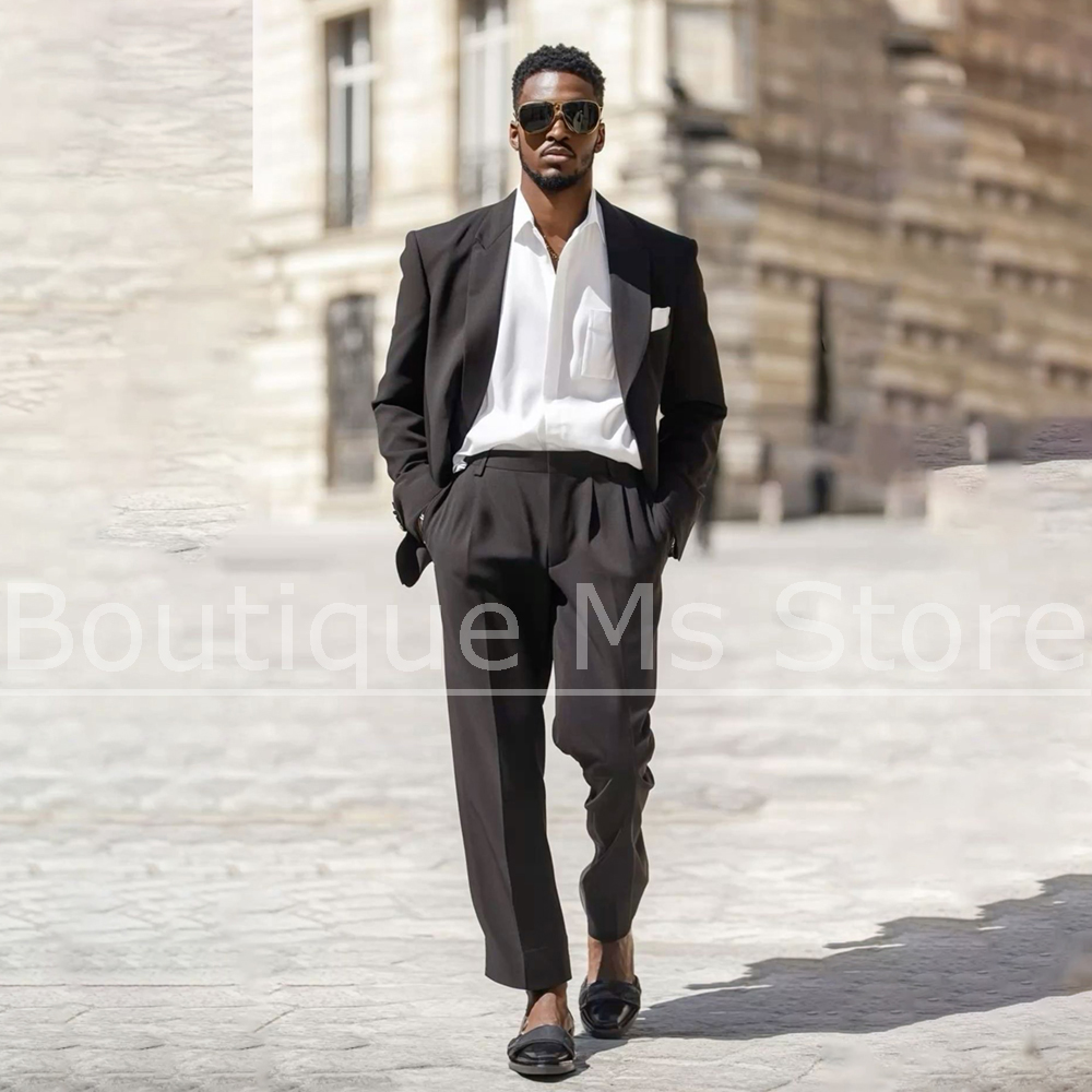 Men Formal Party Wear Outfit - 다크 브라운 남성 정장 2피스 싱글