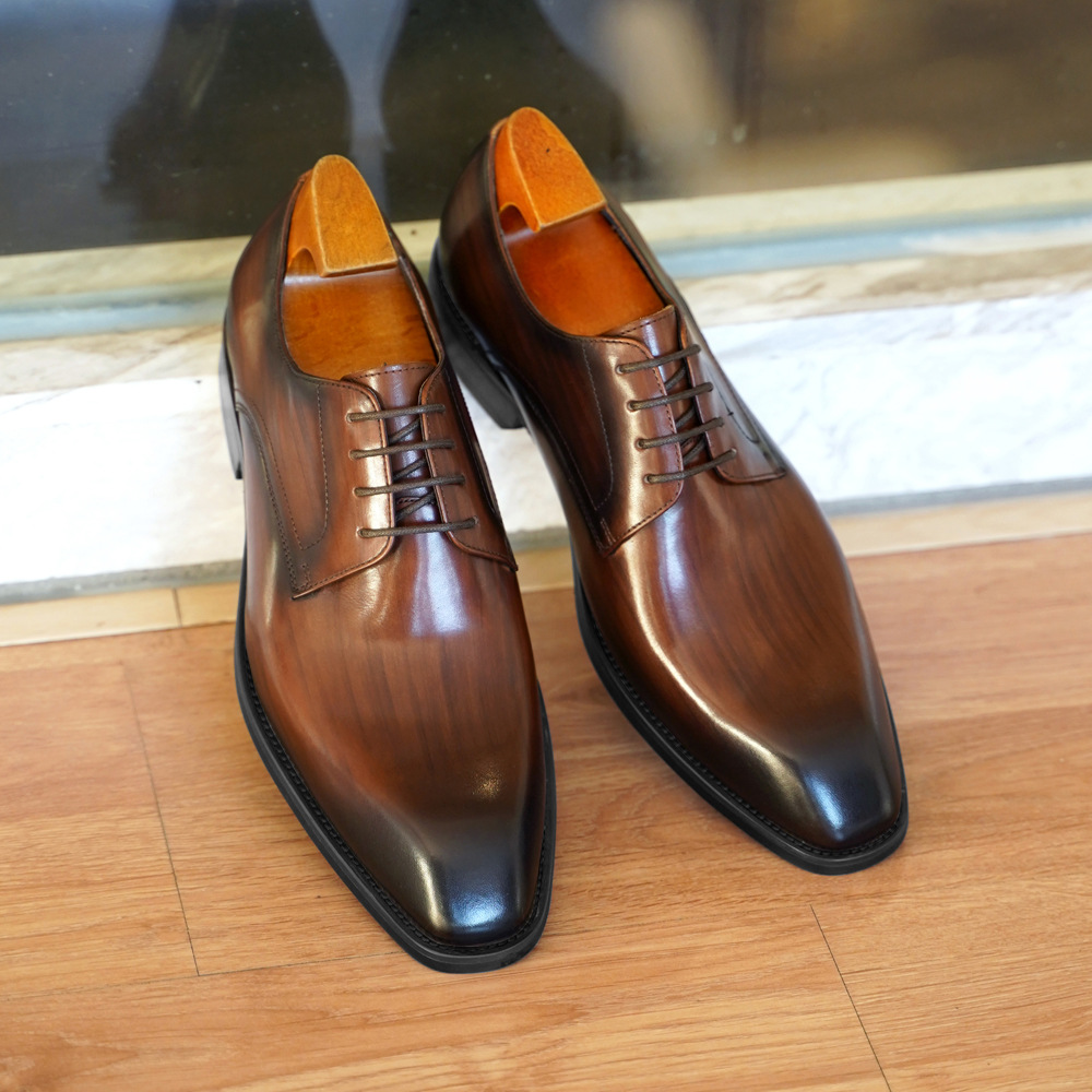 Men'S Formal Office Wear Shoes - 남성 비즈니스 캐주얼 슈즈 빈티지 나무결