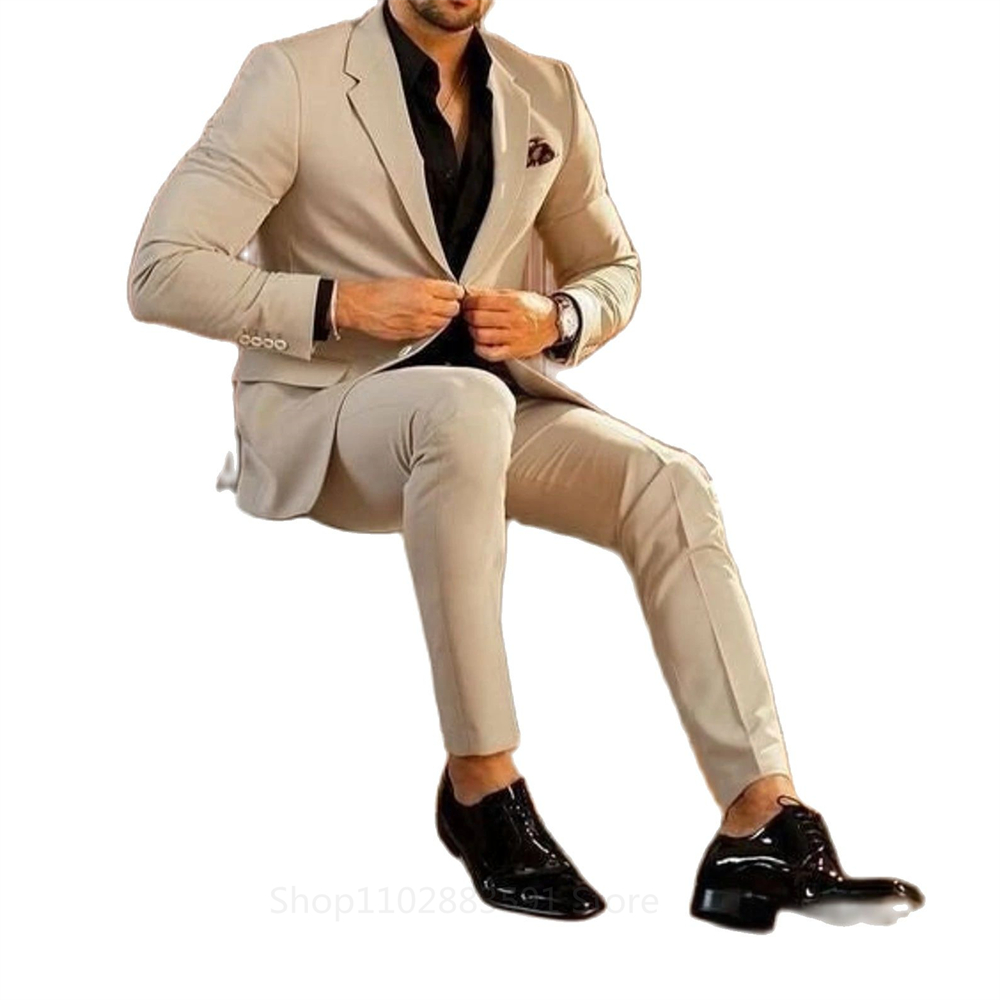정장 베이지 남성 정장 재킷 바지 세트, 결혼식 노치드 - Men'S Formal Wear Rental 리뷰 및 가격