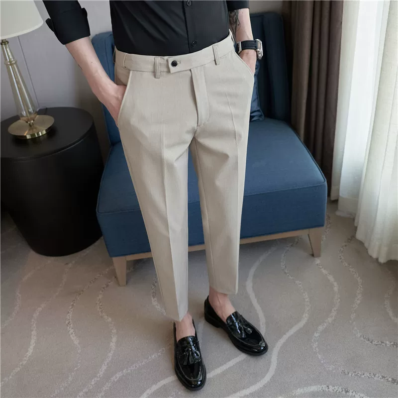 플러스 사이즈 40 38 남성용 신축성 허리 솔리드 컬 - Men'S Formal Wear Rental 리뷰 및 가격