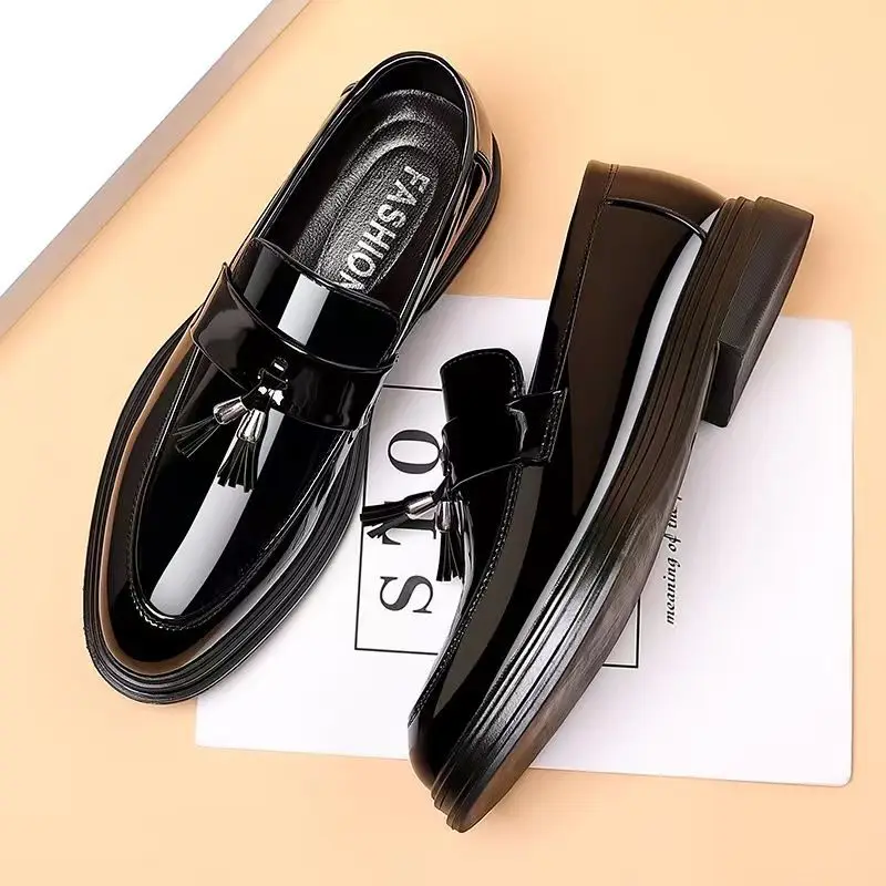 남성용 캐주얼 비즈니스 블랙 소셜 슈즈, 특허 가죽,  - Men'S Formal Wear Rental 리뷰 및 가격