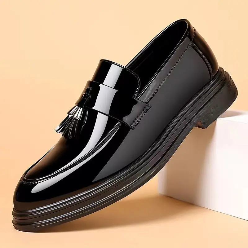 남성용 캐주얼 비즈니스 블랙 소셜 슈즈, 특허 가죽,  - Men'S Formal Wear Rental 리뷰 및 가격