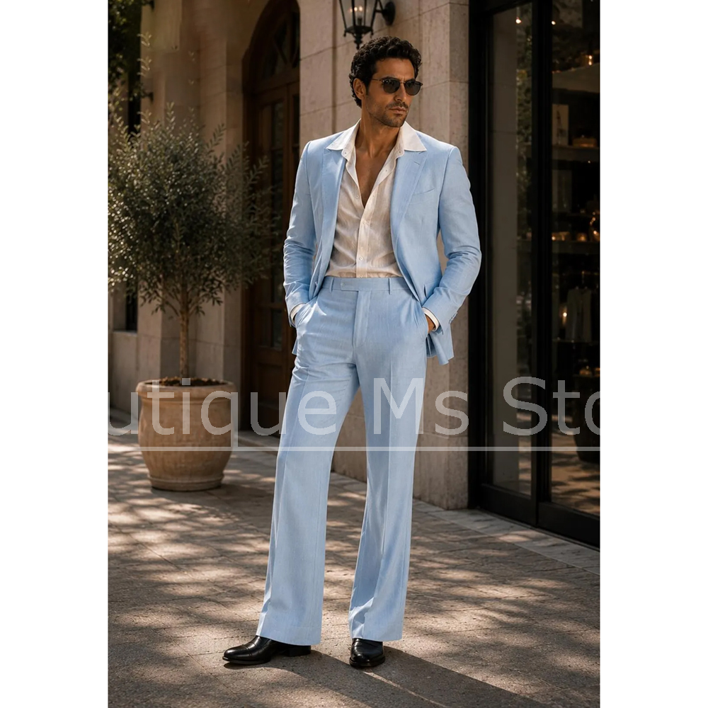 투피스 남성 정장 피크 라펠 여름 웨딩 신랑 턱시도 블 - Men Formal Party Wear Outfit 리뷰 및 가격