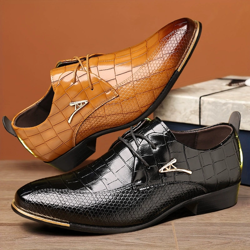 패션 PU 가죽 신발 남성 비즈니스 정장 구두 블랙 브 - Men'S Formal Wear Rental 리뷰 및 가격