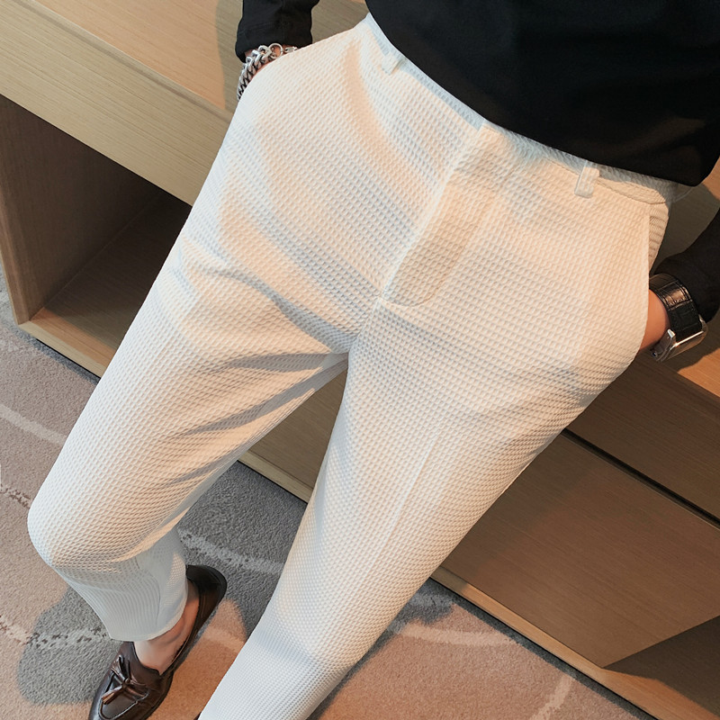 2024 가을 새로운 와플 스트레치 허리 비즈니스 정장 - Men'S Formal Wear Rental 리뷰 및 가격
