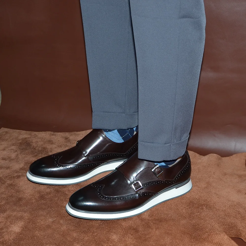 유럽 명품 남성 스니커즈 천연 가죽 몽크 스트랩 더블  - Men'S Luxury Formal Wear 리뷰 및 가격