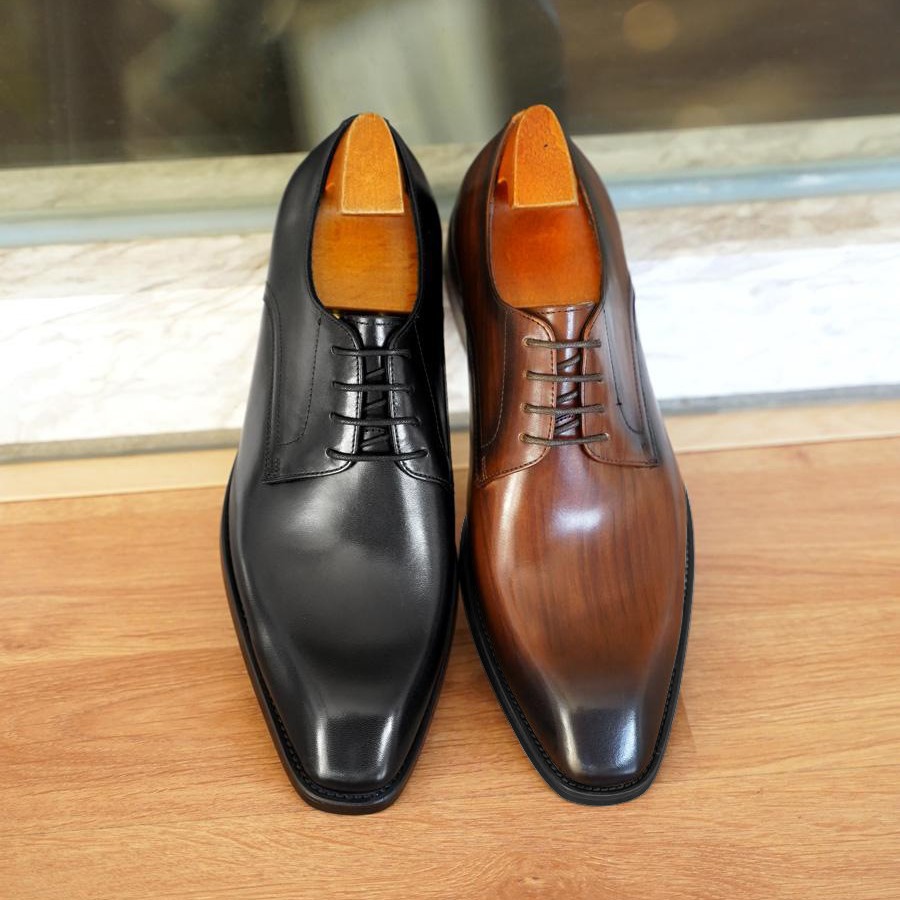 남성 비즈니스 캐주얼 슈즈 빈티지 나무결 스퀘어 토 가 - Men'S Formal Office Wear Shoes 리뷰 및 가격