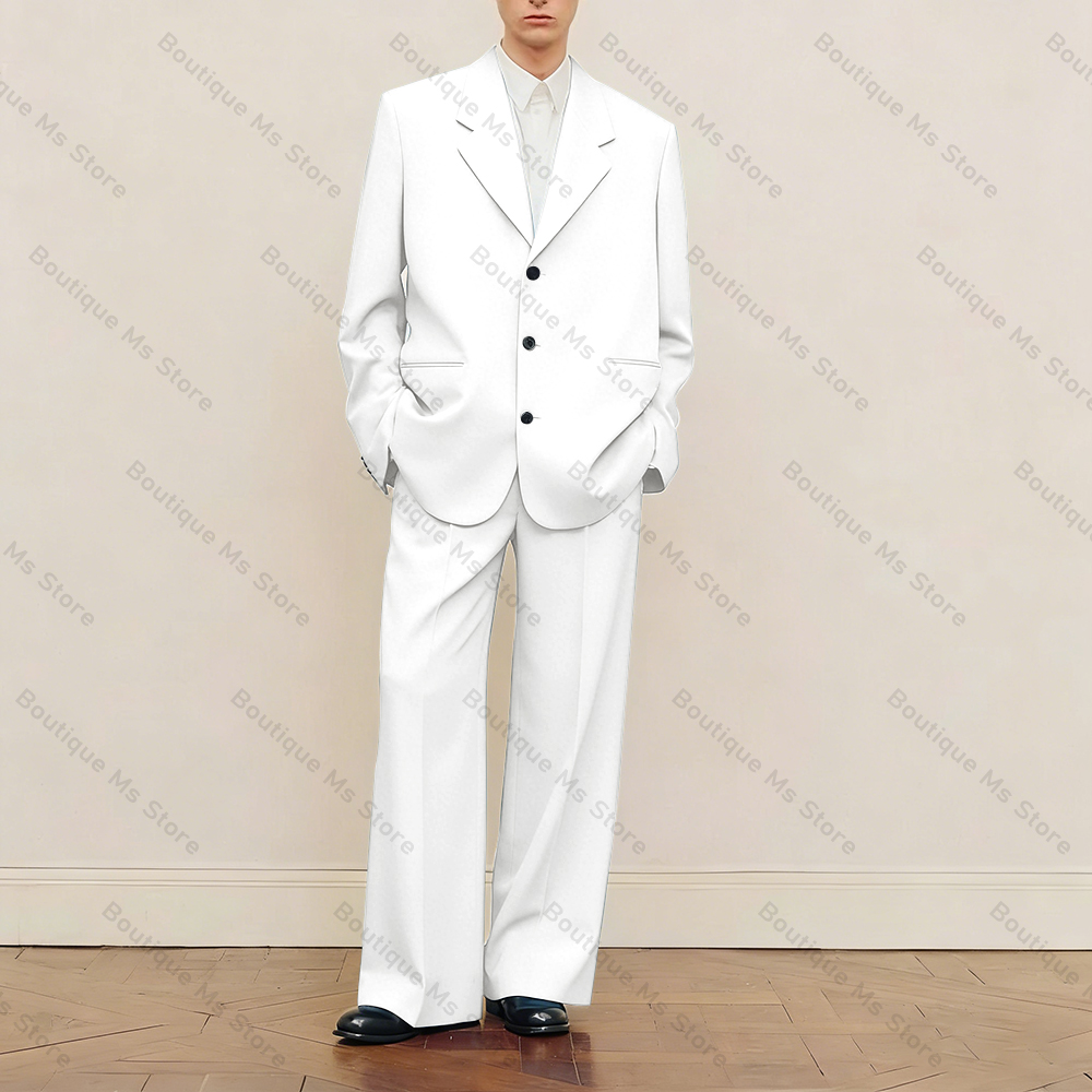 남성용 블랙 오버사이즈 수트 세트 싱글 브레스티드 패션 - Men Formal Wear Fashion 리뷰 및 가격